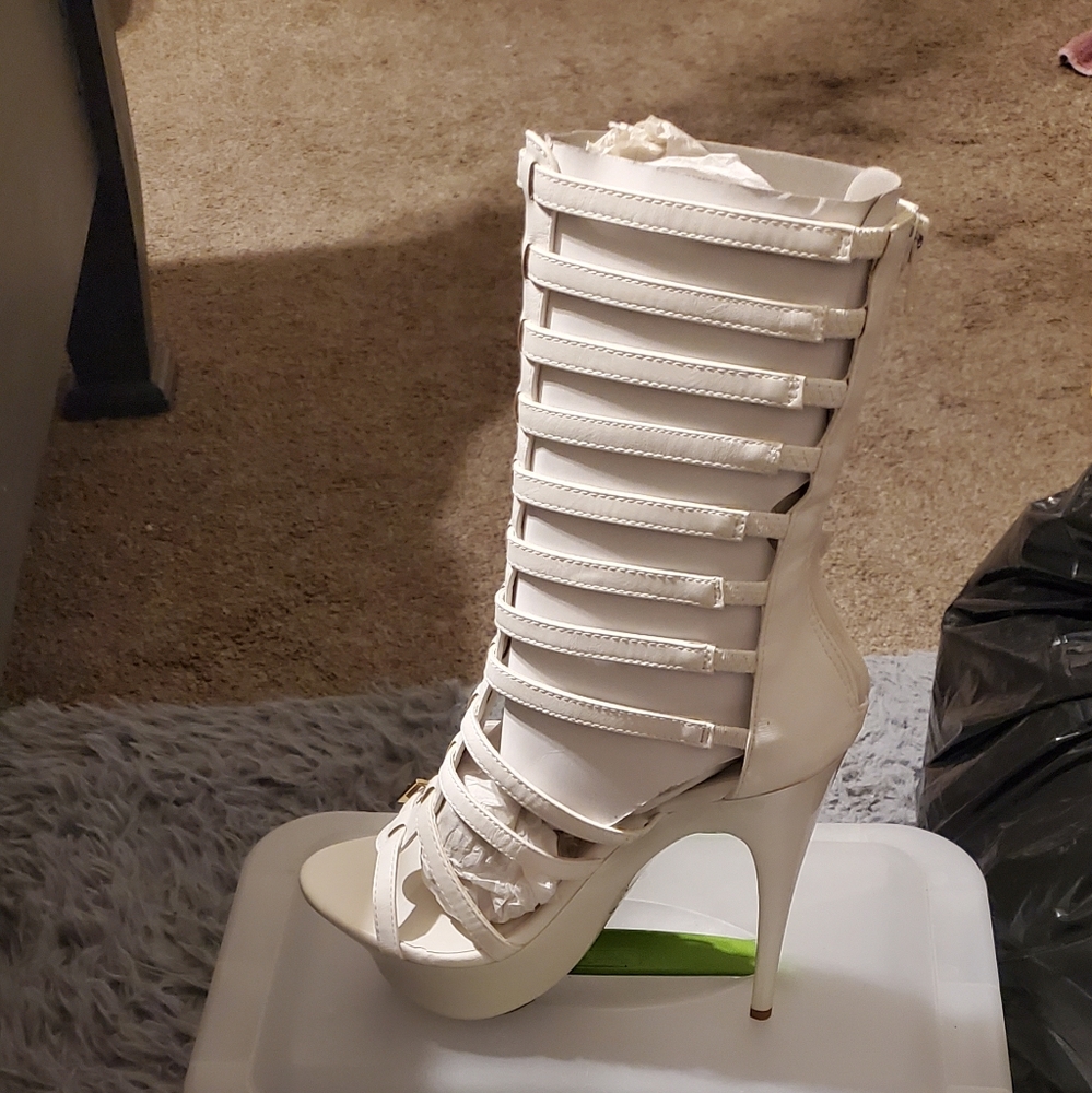 White  Platform Heels